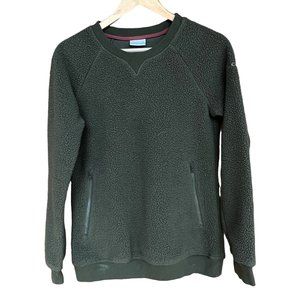 Columbia Sportswear Green Pullover Sherpa Fleece Women's Size XS Zip Pockets